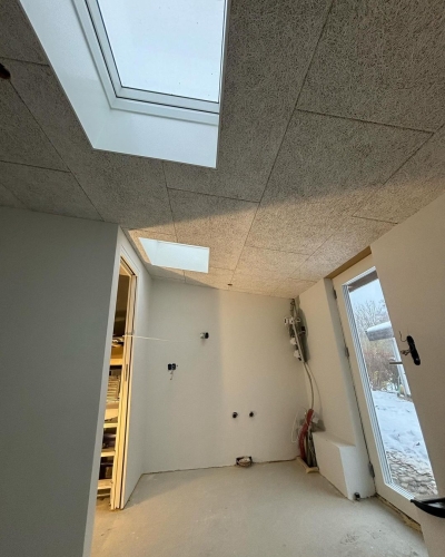 Opsætning af nyt troldtekt loft