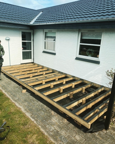 konstruktion af ny træterrasse