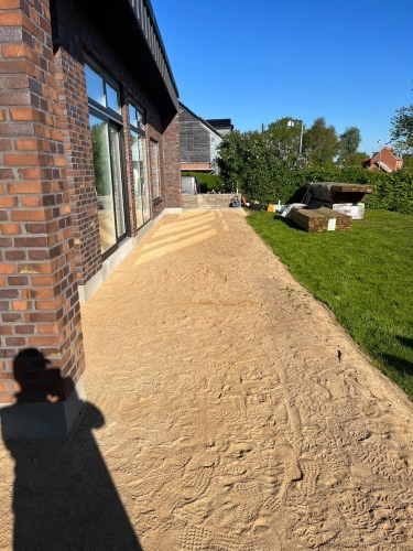 sand underlag til træterrasse